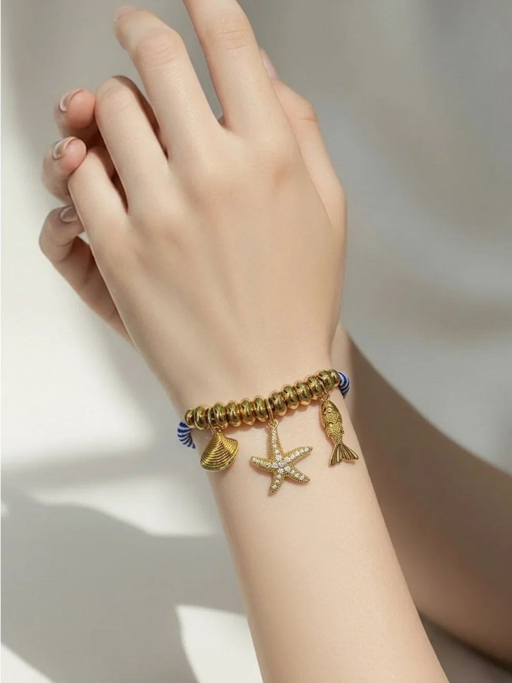 House of Harlow 1960 Gold Beach Theme Lobster Clasp Chain Extension